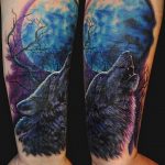 photo tattoo howling wolf 18.02.2019 №014 - wolf tattoo idea howling at moon - tattoovalue.net