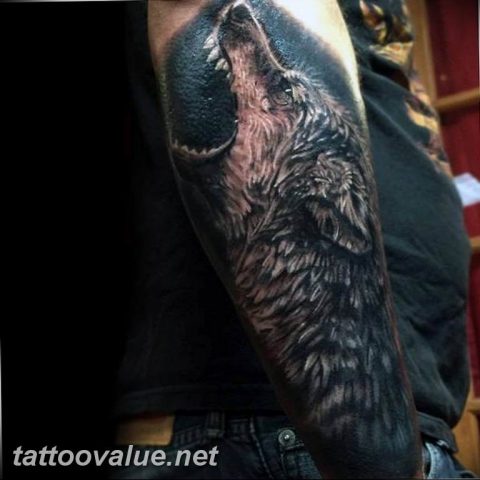 photo tattoo howling wolf 18.02.2019 №031 - wolf tattoo idea howling at