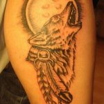 photo tattoo howling wolf 18.02.2019 №034 - wolf tattoo idea howling at moon - tattoovalue.net