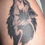 photo tattoo howling wolf 18.02.2019 №035 - wolf tattoo idea howling at moon - tattoovalue.net