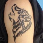 photo tattoo howling wolf 18.02.2019 №038 - wolf tattoo idea howling at moon - tattoovalue.net