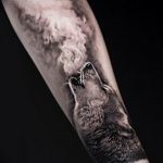 photo tattoo howling wolf 18.02.2019 №053 - wolf tattoo idea howling at moon - tattoovalue.net