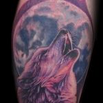 photo tattoo howling wolf 18.02.2019 №056 - wolf tattoo idea howling at moon - tattoovalue.net