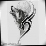 photo tattoo howling wolf 18.02.2019 №058 - wolf tattoo idea howling at moon - tattoovalue.net