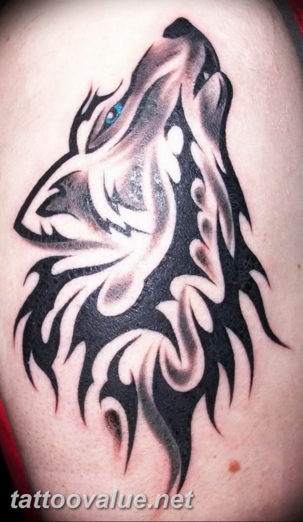 photo tattoo howling wolf 18.02.2019 №063 - wolf tattoo idea howling at moon - tattoovalue.net