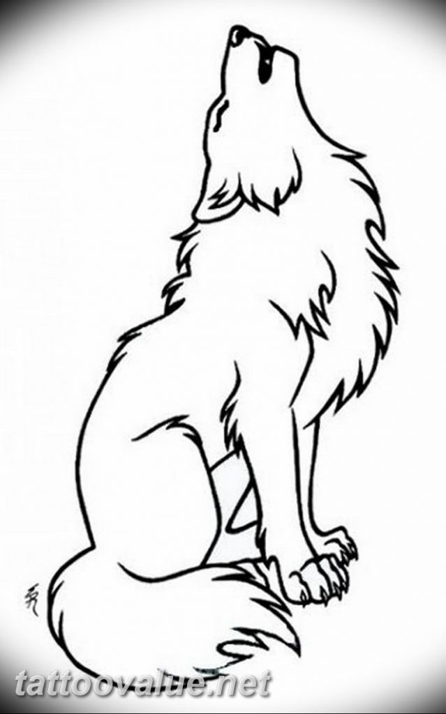 photo tattoo howling wolf 18.02.2019 №068 - wolf tattoo idea howling at moon - tattoovalue.net