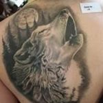 photo tattoo howling wolf 18.02.2019 №069 - wolf tattoo idea howling at moon - tattoovalue.net