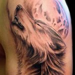 photo tattoo howling wolf 18.02.2019 №084 - wolf tattoo idea howling at moon - tattoovalue.net