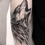 photo tattoo howling wolf 18.02.2019 №103 - wolf tattoo idea howling at moon - tattoovalue.net