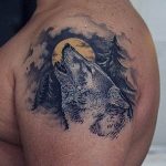 photo tattoo howling wolf 18.02.2019 №113 - wolf tattoo idea howling at moon - tattoovalue.net