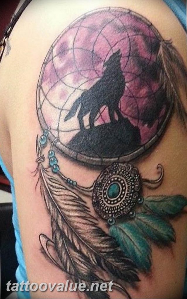 photo tattoo howling wolf 18.02.2019 №177 - wolf tattoo idea howling at moon - tattoovalue.net