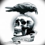 photo tattoo raven on the skull 18.02.2019 №124 - tattoo with skull and raven - tattoovalue.net