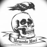 photo tattoo raven on the skull 18.02.2019 №150 - tattoo with skull and raven - tattoovalue.net
