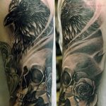 photo tattoo raven on the skull 18.02.2019 №009 - tattoo with skull and raven - tattoovalue.net