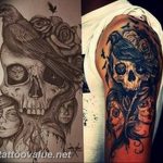 photo tattoo raven on the skull 18.02.2019 №015 - tattoo with skull and raven - tattoovalue.net