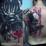 photo tattoo raven on the skull 18.02.2019 №019 - tattoo with skull and raven - tattoovalue.net