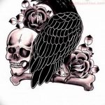 photo tattoo raven on the skull 18.02.2019 №022 - tattoo with skull and raven - tattoovalue.net