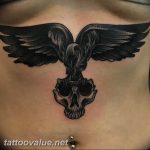 photo tattoo raven on the skull 18.02.2019 №032 - tattoo with skull and raven - tattoovalue.net