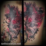 photo tattoo raven on the skull 18.02.2019 №036 - tattoo with skull and raven - tattoovalue.net