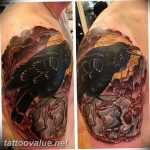 photo tattoo raven on the skull 18.02.2019 №058 - tattoo with skull and raven - tattoovalue.net