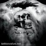 photo tattoo raven on the skull 18.02.2019 №065 - tattoo with skull and raven - tattoovalue.net