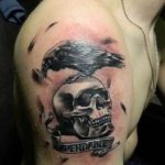 photo tattoo raven on the skull 18.02.2019 №071 - tattoo with skull and raven - tattoovalue.net