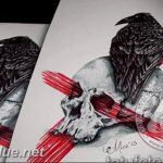 photo tattoo raven on the skull 18.02.2019 №085 - tattoo with skull and raven - tattoovalue.net