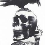 photo tattoo raven on the skull 18.02.2019 №097 - tattoo with skull and raven - tattoovalue.net