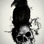 photo tattoo raven on the skull 18.02.2019 №102 - tattoo with skull and raven - tattoovalue.net