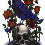 photo tattoo raven on the skull 18.02.2019 №115 - tattoo with skull and raven - tattoovalue.net