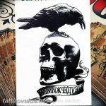 photo tattoo raven on the skull 18.02.2019 №148 - tattoo with skull and raven - tattoovalue.net