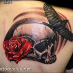 photo tattoo raven on the skull 18.02.2019 №159 - tattoo with skull and raven - tattoovalue.net