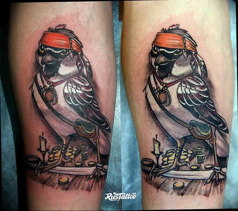 photo tattoo sparrow 19.02.2019 №053 - sparrow tattoo idea - tattoovalue.net