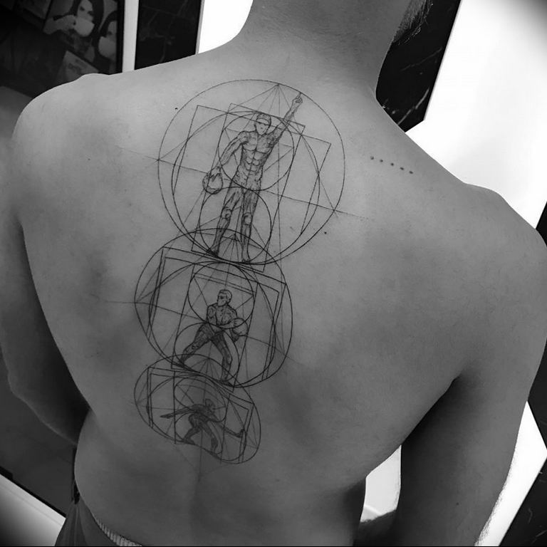 of the Vitruvian Man Tattoo. photo tattoo vitruvian man 22.02.2019 № 033 .....