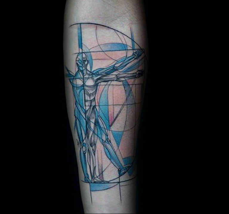 of the Vitruvian Man Tattoo. photo tattoo vitruvian man 22.02.2019 № 043 .....