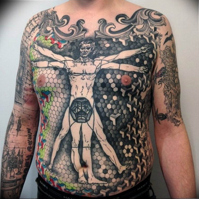 of the Vitruvian Man Tattoo. photo tattoo vitruvian man 22.02.2019 № 178 .....