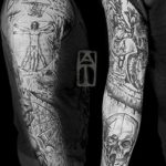 photo tattoo vitruvian man 22.02.2019 №065 - idea for drawing Vitruvian man - tattoovalue.net