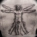 photo tattoo vitruvian man 22.02.2019 №096 - idea for drawing Vitruvian man - tattoovalue.net