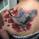 Photo tattoo crane 01.03.2019 №025 - idea for tattoo drawing crane - tattoovalue.net
