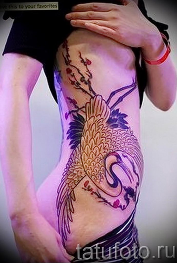 Photo tattoo crane 01.03.2019 №148 - idea for tattoo drawing crane