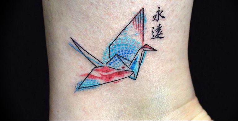 Photo tattoo crane 01.03.2019 №062 - idea for tattoo drawing crane - tattoovalue.net