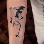 Photo tattoo crane 01.03.2019 №099 - idea for tattoo drawing crane - tattoovalue.net