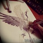 Photo tattoo crane 01.03.2019 №114 - idea for tattoo drawing crane - tattoovalue.net