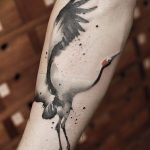 Photo tattoo crane 01.03.2019 №116 - idea for tattoo drawing crane - tattoovalue.net