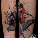 Photo tattoo crane 01.03.2019 №118 - idea for tattoo drawing crane - tattoovalue.net