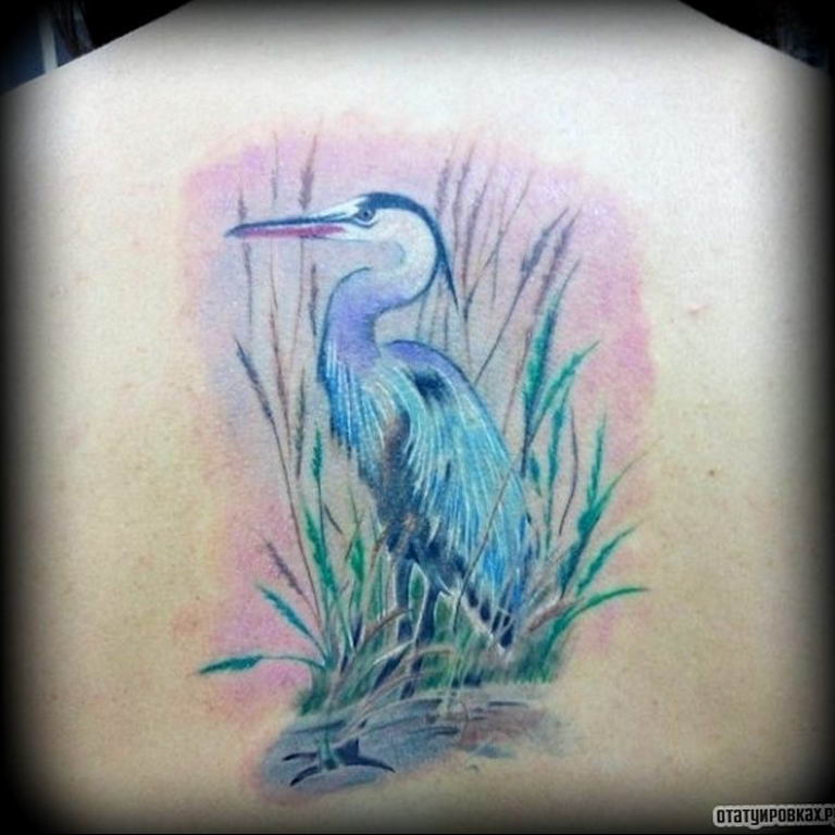 Photo tattoo crane 01.03.2019 №174 - idea for tattoo drawing crane - tattoovalue.net
