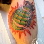 grenade tattoo photo 01.03.2019 №184 - idea for drawing a grenade tattoo - tattoovalue.net