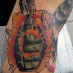 grenade tattoo photo 01.03.2019 №011 - idea for drawing a grenade tattoo - tattoovalue.net