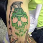 grenade tattoo photo 01.03.2019 №013 - idea for drawing a grenade tattoo - tattoovalue.net