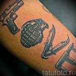 grenade tattoo photo 01.03.2019 №020 - idea for drawing a grenade tattoo - tattoovalue.net